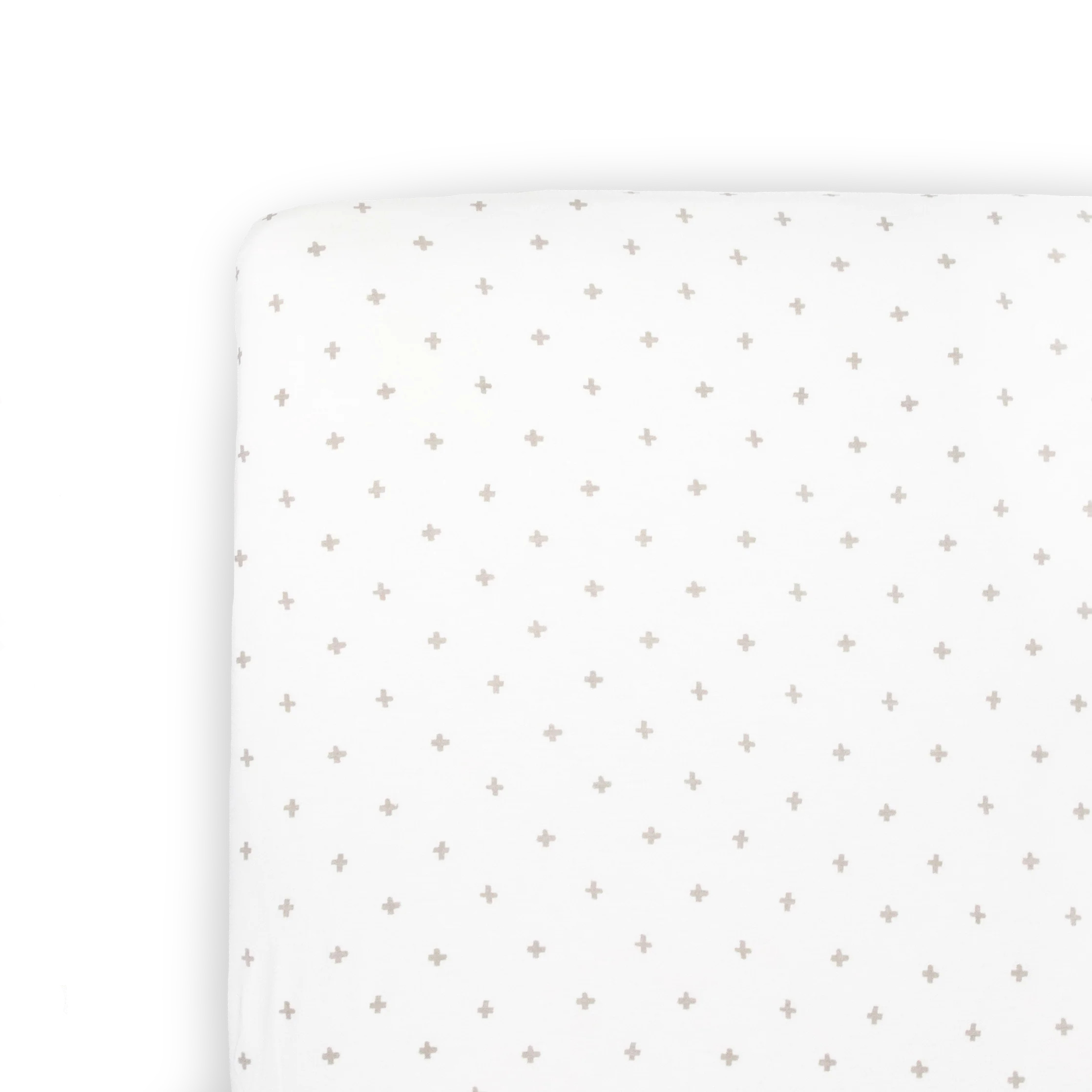 Stretch Knit Crib Sheet - Grey Cross | Little Unicorn