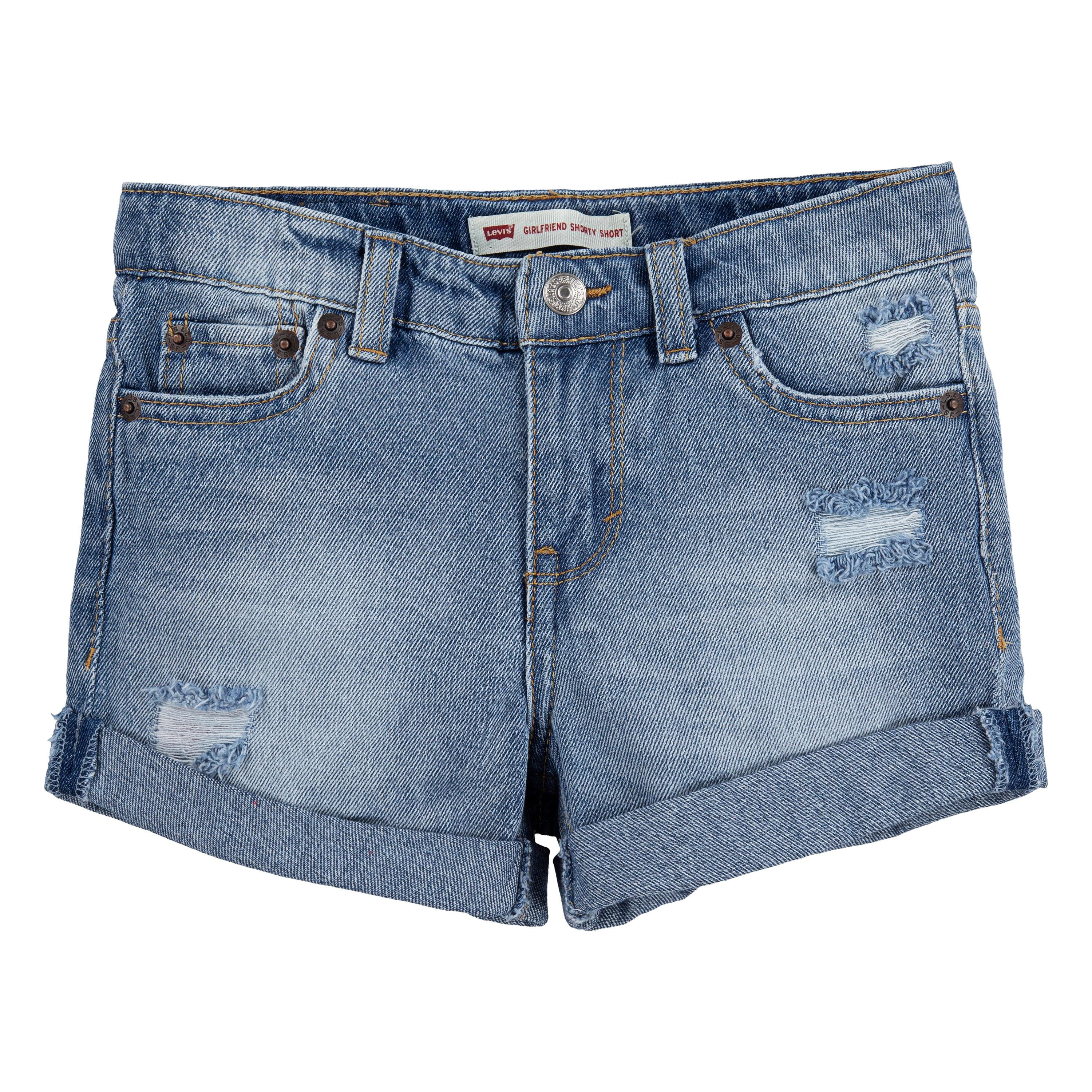 Levi's Girls' Girlfriend Denim Shorty Shorts, Sizes 4-16 | Walmart (US)