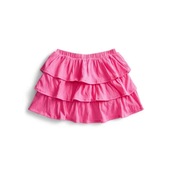 Wonder Nation Girls Tiered Scooter Skirt, Sizes 4-10 | Walmart (US)