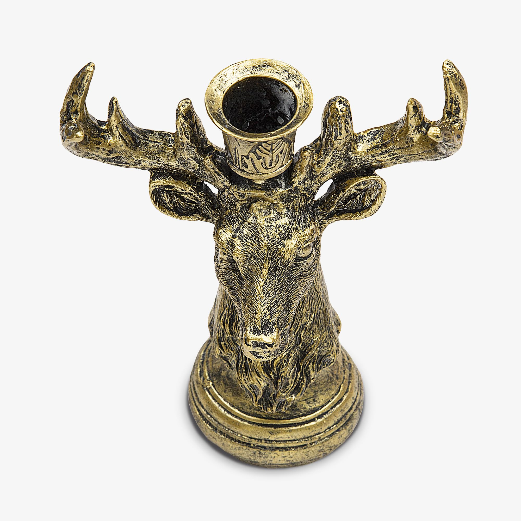 Luminara - Taper Candle Holder - Reindeer - Brass - 5.5" x 8" Classic Stag Head Design Compatible... | Amazon (US)