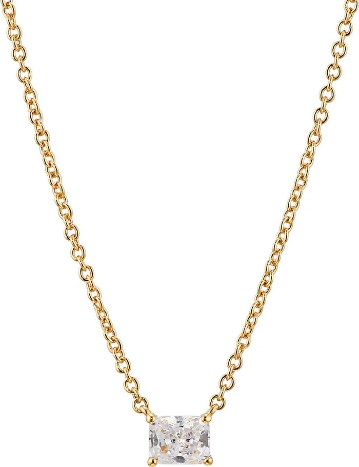 Nadri Modern Luv Small Emerald Cut Cubic Zirconia Pendant Necklace | Nordstrom | Nordstrom