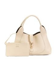 Made In Italy Leather Shoulder Bag With Flap Dog Leash | TJ Maxx