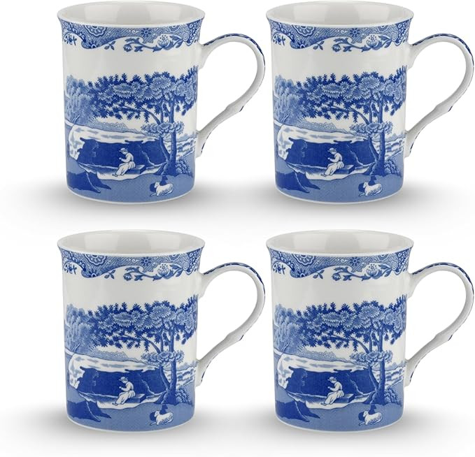 Spode Blue Italian Large Mugs | Set of 4 | 340ml / 12-ounces | Cup for Coffee, Tea, and Other Bev... | Amazon (US)