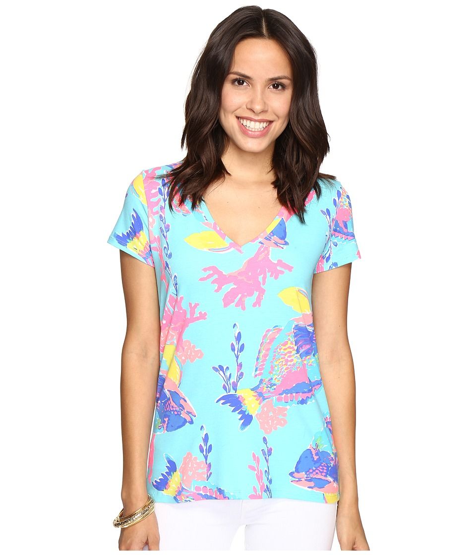 Lilly Pulitzer - Michele Top (Shorely Blue Sandstorm) Women's T Shirt | Zappos