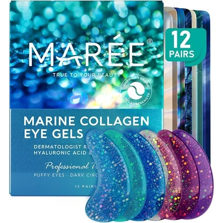 Eye Gels - Pearl Eye Masks that Reduce Wrinkles Puffy Eyes Dark Circles Eye Bags with Natural Marine | Walmart (US)
