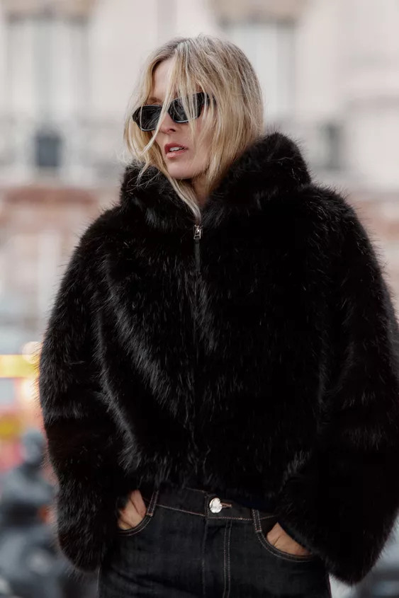 SHORT FAUX FUR HOODED COAT | Zara UK