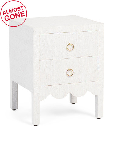 24in 2 Drawer Scalloped End Table | TJ Maxx