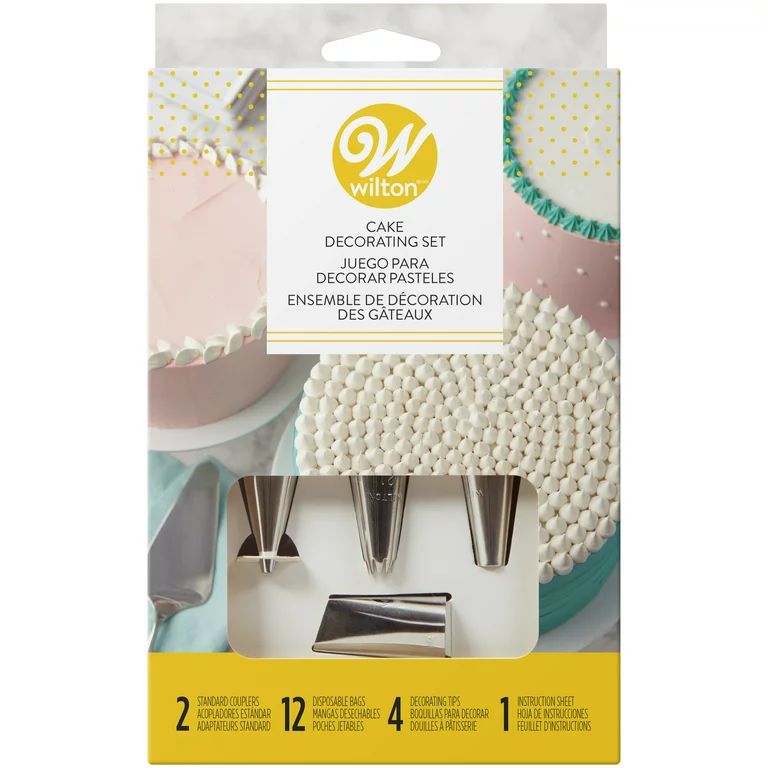 Wilton Cake Decorating Set with Piping Tips, Decorating Bags, Couplers and Instructions, 18-Piece | Walmart (US)
