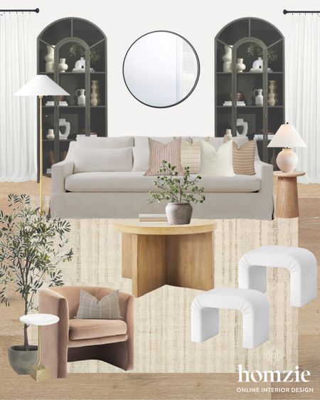 Obsessed with the arched bookshelves in this modern living room design! 

#LTKFind #LTKfamily #LTKhome