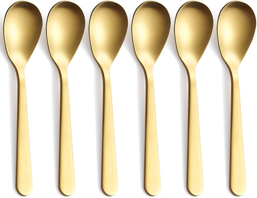 FULLYWARE Matte Gold Demitasse Espresso Spoons, Stainless Steel Satin Finish Coffee Spoons, Mini ... | Amazon (US)