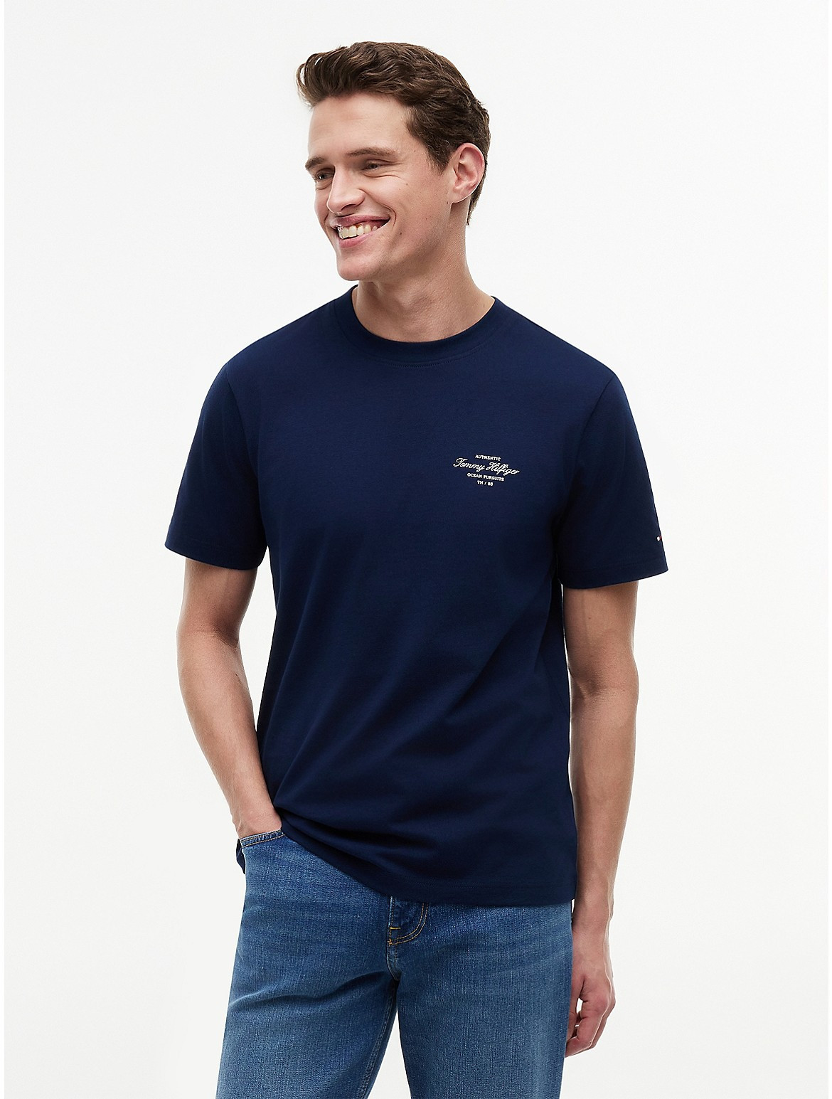 Tommy Hilfiger Men's Nautical Back Graphic T-Shirt - Light Navy - S | Tommy Hilfiger (US)