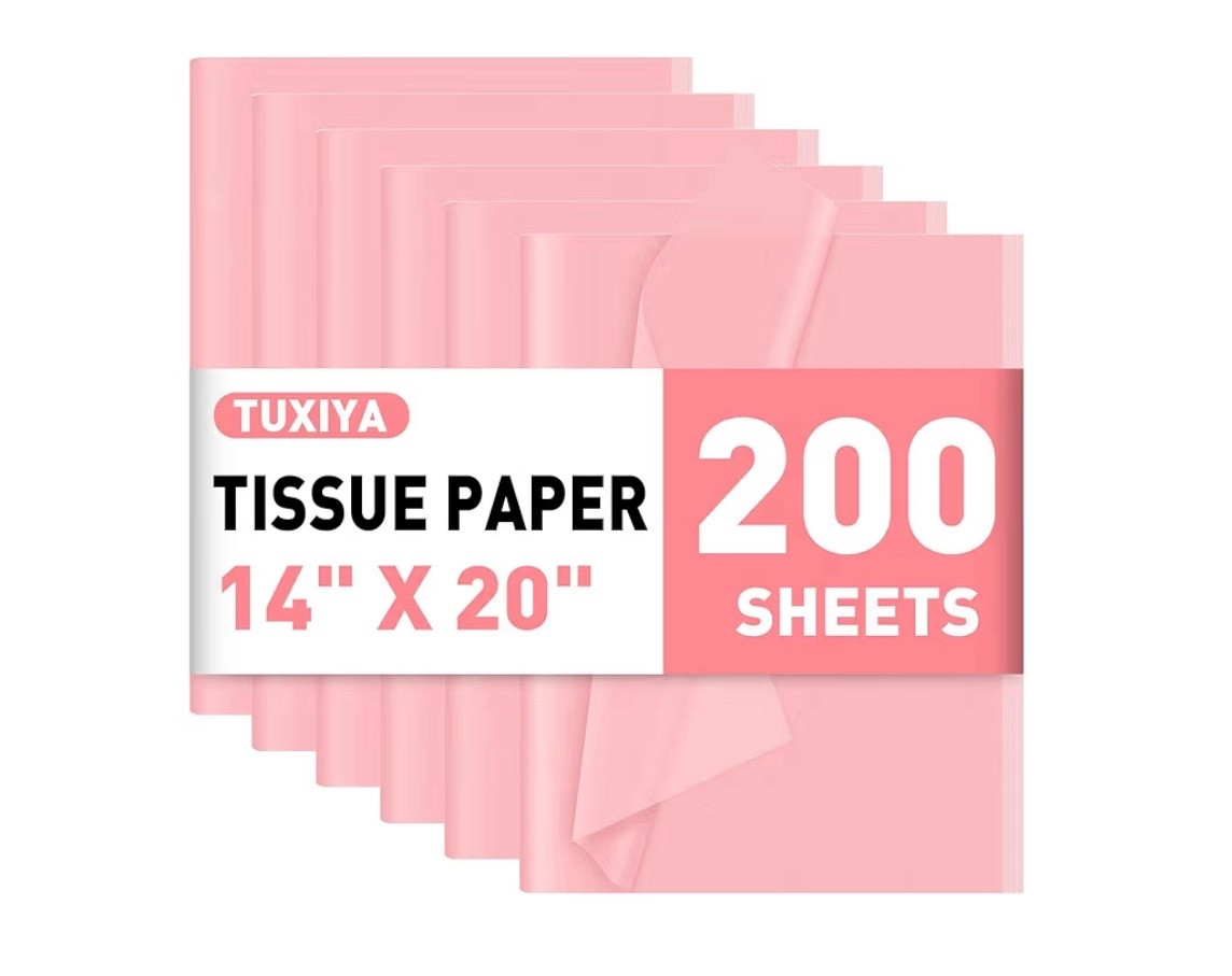 Pink tissue paper for the boutique!