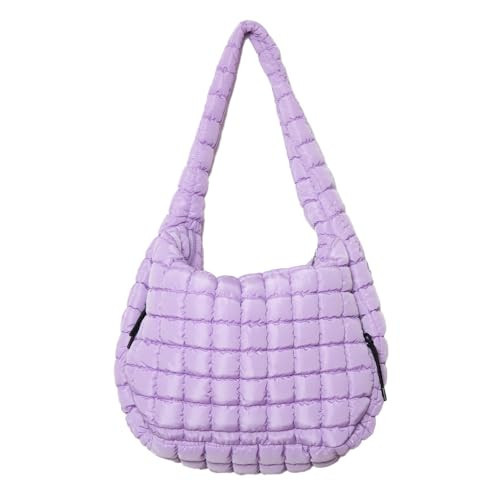 KATYDID Oversized Quilted Tote Bag - Large Carryall Puffer Bag - Spacious Nylon Hobo Bag - Quilted Crossbody Bags For Women (Light Purple Lilac) | Amazon (US)