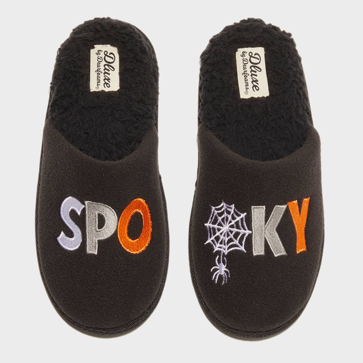 dluxe by dearfoams Women's Halloween Spooky Slippers - Black | Target