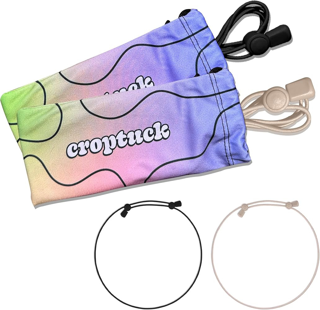 Croptuck Original 2-Pack – Medium Black + Medium Taupe | Adjustable Tuck Band Tool for Cropping... | Amazon (US)