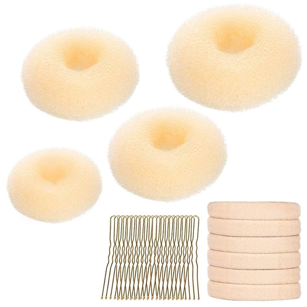YaFex Hair Bun Maker Set, 3 Pieces (Small, Medium, Large), 6 Hair Elastics, 1 Bag Hairpins, Blond... | Amazon (US)
