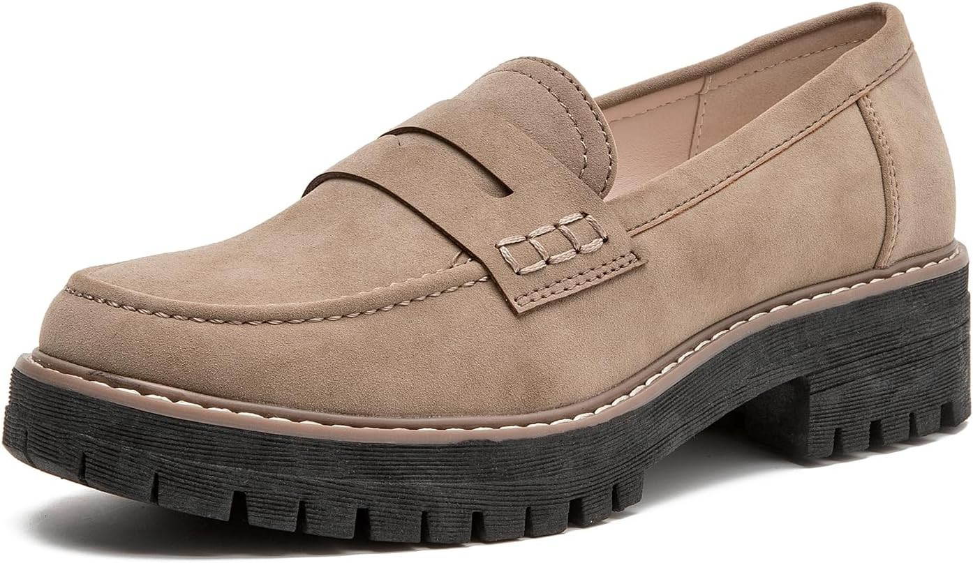 Womens Loafers Platform Chunky Penny Loafer Office Business Casual Shoes | Amazon (US)