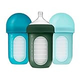 Boon Nursh Reusable Silicone Baby Bottles with Collapsible Silicone Pouch Design - Everyday Baby ... | Amazon (US)