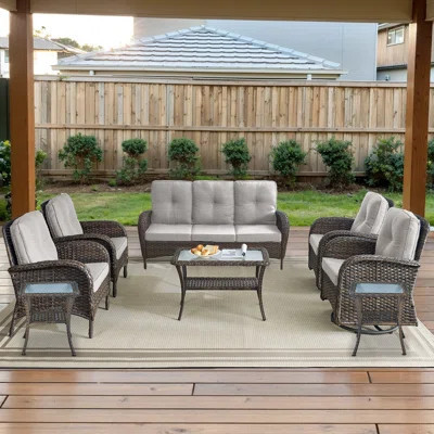 Gaetanino 8 - Pieces Outdoor Patio Seating Group with Cushions and Side Tables | Wayfair North America