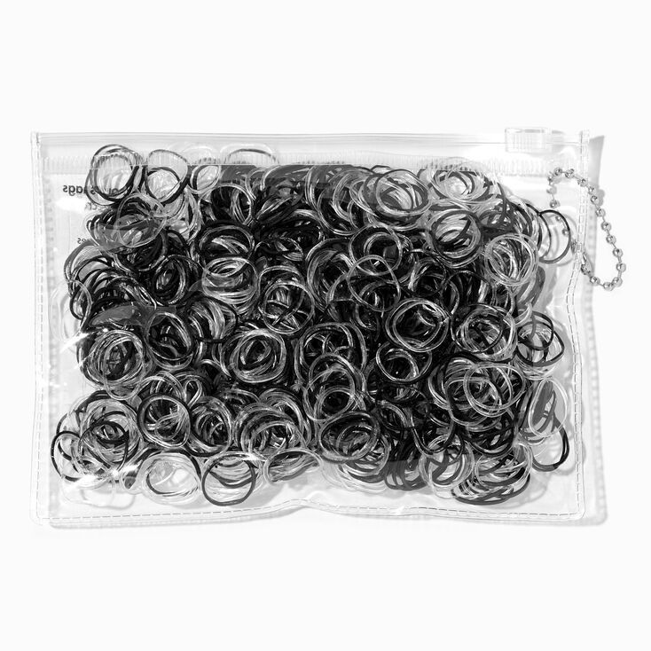 Black & Clear No More Snag Mini Hair Ties - 1000 Pack | Claire's (US)