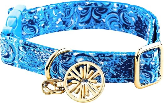 Lilly Pulitzer S/M Adjustable Blue Puppy Dog Collar, Cute Heavy Duty Canvas Collar with Snap Clos... | Amazon (US)
