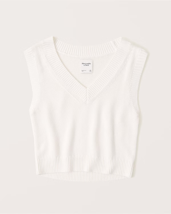 Cropped V-Neck Sweater Vest | Abercrombie & Fitch (US)