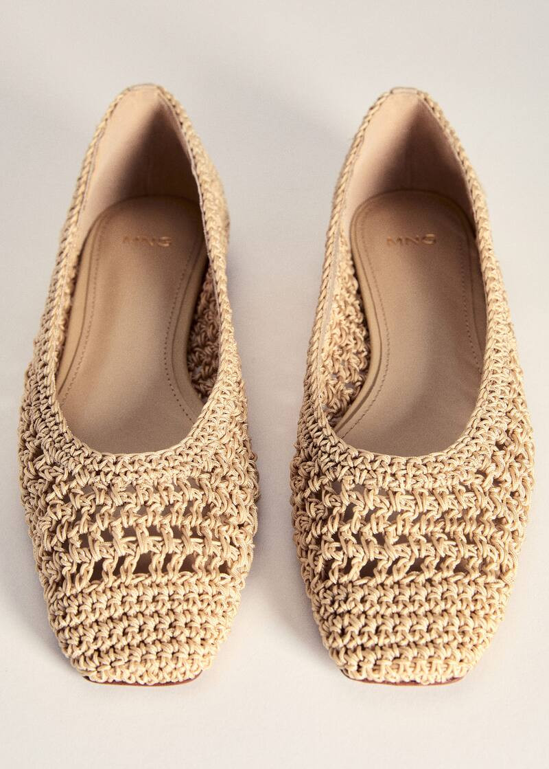 Square-toe braided ballerinas -  Women | Mango USA | MANGO (US)