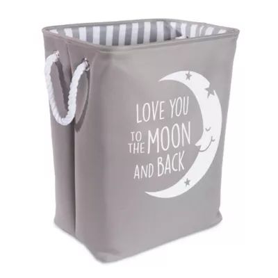 Taylor Madison Designs® "Love You To the Moon" Hamper in Grey/White | Bed Bath & Beyond