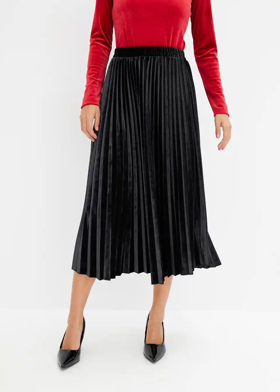 Plissée-Rock aus softem Samt | Bonprix DE