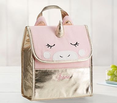 The Emily & Meritt Gold Unicorn Critter Lunch Box | Pottery Barn Kids