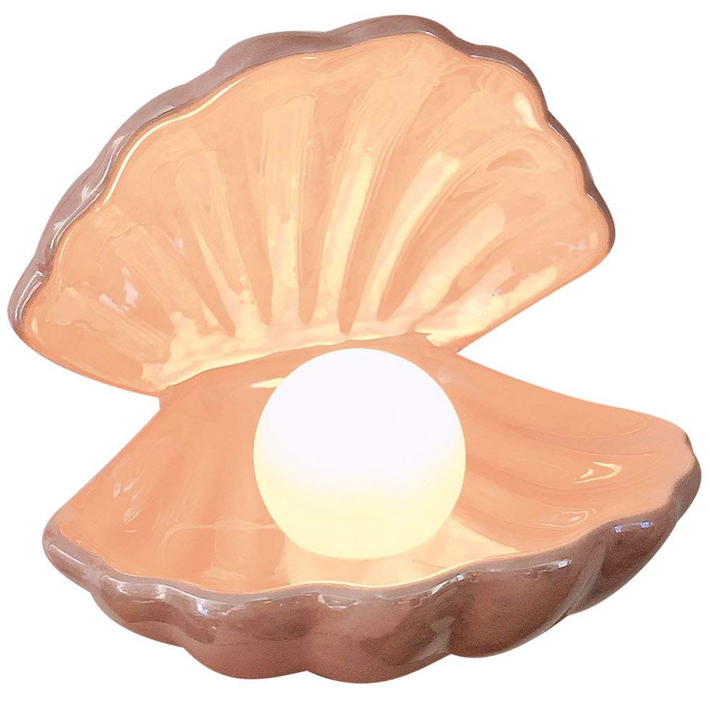 IMIKEYA Shell Pearl Light LED Ceramics Desktop Lamp Portable Pearl in Shell Nightlight for Bedroo... | Amazon (US)