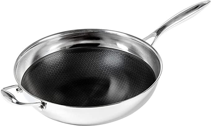 Black Cube Quick Release Cookware Wok with Helper Handle, 12.5-Inch/2.5 Quart | Amazon (US)