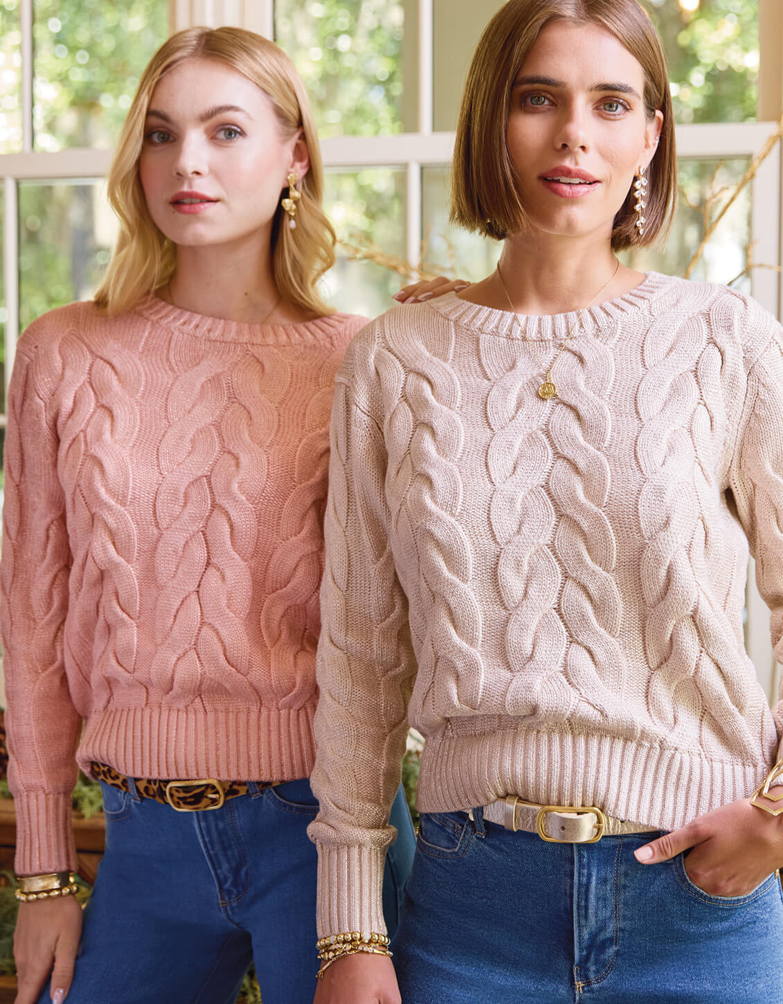 Florence Crewneck Sweater Icy Rose Foil | Spartina 449