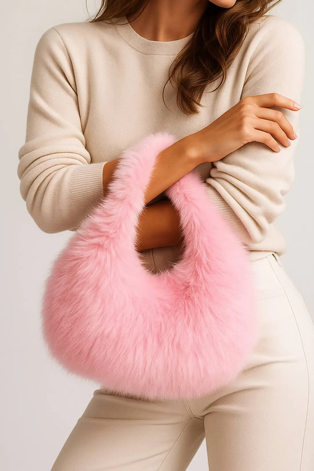 Bags & Purses | Faux Fur Furry Fluffy Shoulder Scoop Grab Bag | AJVANI | Debenhams UK