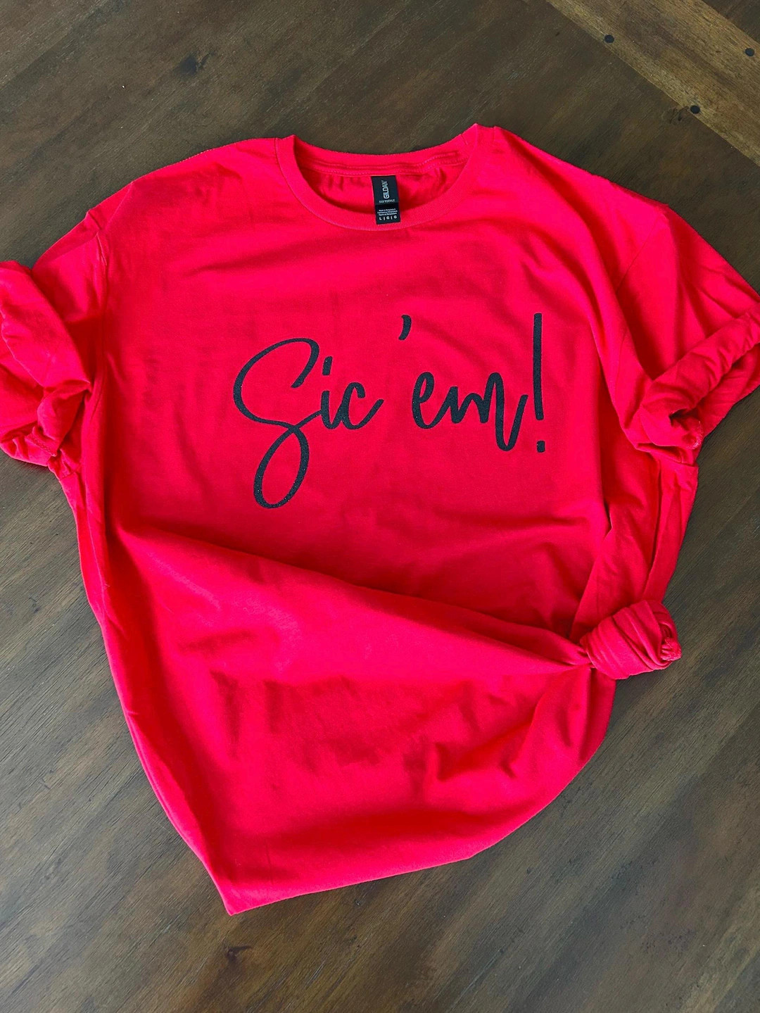 Sic ‘Em Sparkle T-Shirt (Available in Red or Black) | Etsy (US)