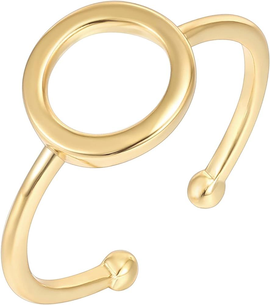 PAVOI 14K Gold Plated Rings for Women | Gold Karma Circle Ring | Stackable Rings | Amazon (US)