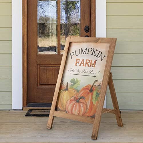 Glitzhome Decorative Fall A-Frame Free Standing Sign Slide in Pumpkin Farm Welcome Sign for Autum... | Amazon (US)