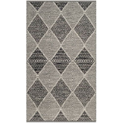 SAFAVIEH Montauk Caleb Geometric Diamond Cotton Area Rug, Black, 8' x 10' - Walmart.com | Walmart (US)