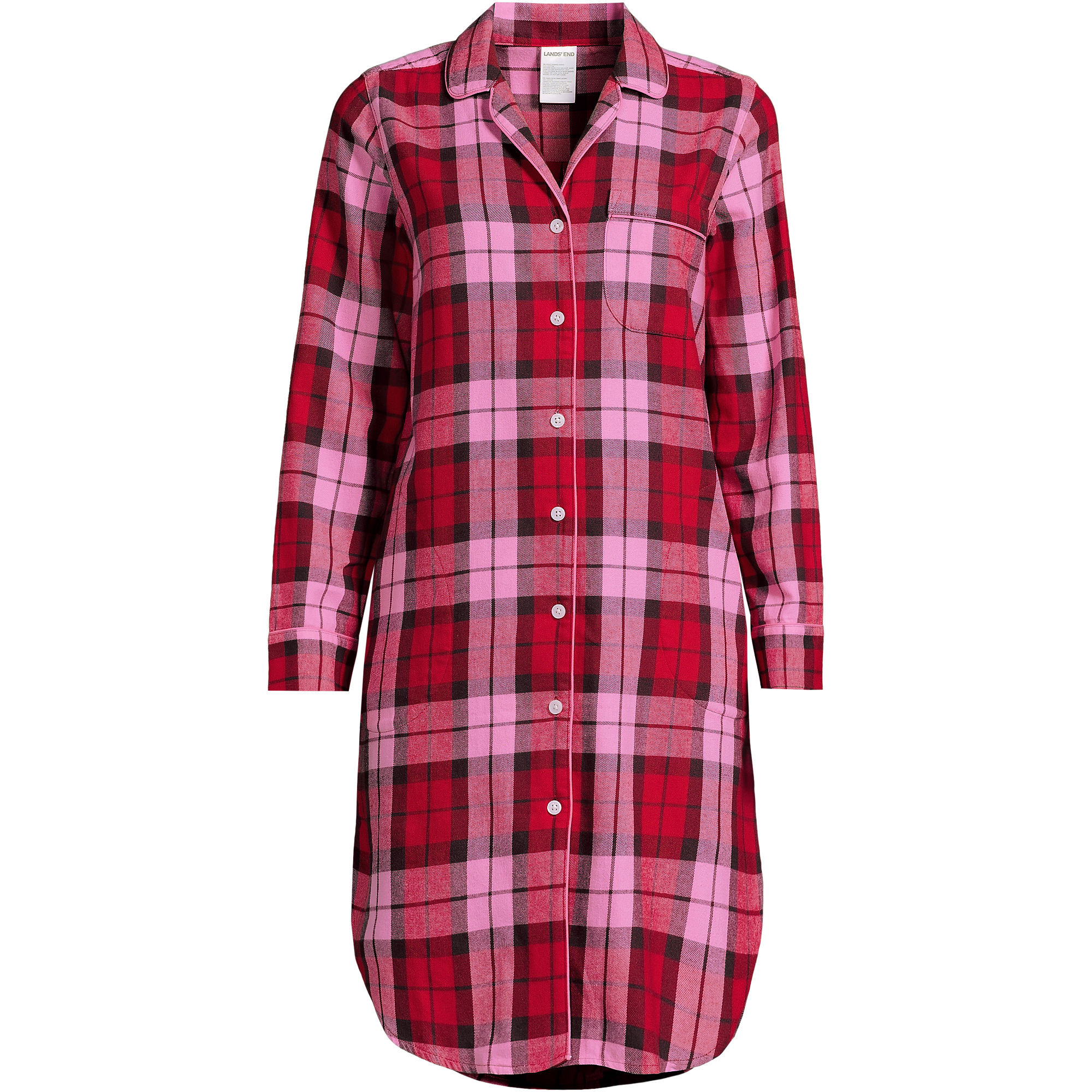 Women's Flannel Long Sleeve Sleepshirt Nightgown | Lands' End (US)