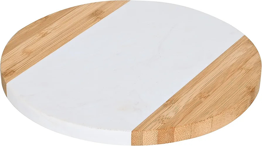 Mimo Style Tábua Redonda tangular Bambu Mármore - Ideal para Servir Petiscos, Cafés, Lanches, ... | Amazon (BR)