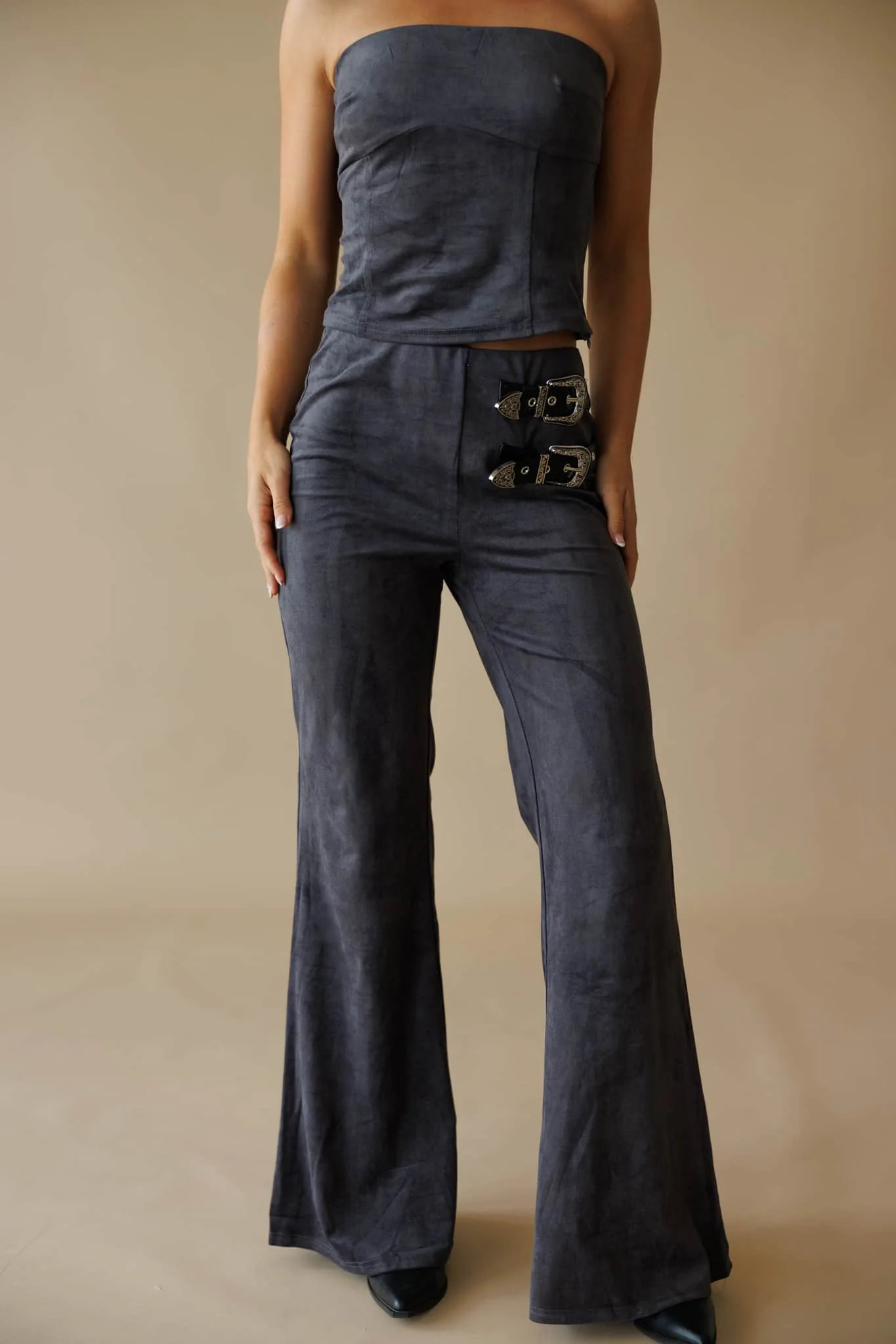 Desperado Suede Flare Pant | Lane 201 Boutique