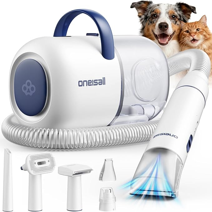 oneisall Dog Grooming Vacuum, 15000Pa Pet Vacuum Kit Shedding 99% Pet Hair, Dog Grooming Clippers... | Amazon (US)