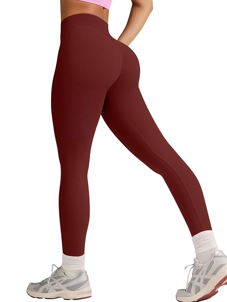 OQQ Workout Leggings for Women Seamless Scrunch Tights Tummy Control Impact Girl Activewear Yoga ... | Amazon (US)