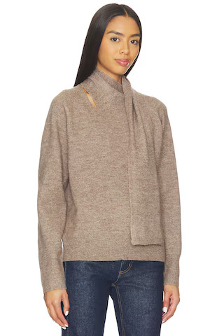 Line & Dot Billie Scarf Sweater in Taupe from Revolve.com | Revolve Clothing (Global)