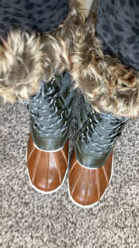 Boots with the fur
Perfect for tramping through the snow
Keeps feet warm and they are waterproof 
Wearing size 9

#LTKfindsunder100 #LTKVideo #LTKshoecrush