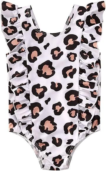 Toddler Baby Girls Swimsuit Ruffled Sleeveless Swimwear One-Piece Beachwear Bathing Suit 6M-6Y | Amazon (US)