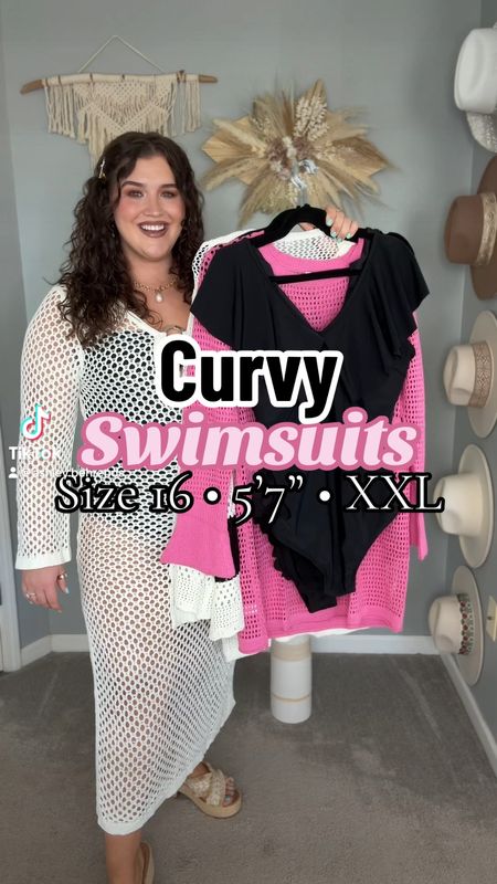 Looking for cute affordable swimsuits to make you feel confident this Summer? ☀️🩱🖤 These Amazon one piece swimsuits are under $40 and all pass my curvy criteria ✅ Wearing a size XXL and come in more colors! Paired with crochet coverups size XL #swimsuits 

#LTKPlusSize #LTKSwim #LTKVideo