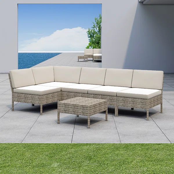 Bromborough Polyethylene (PE) Wicker 4 - Person Seating Group with Cushions | Wayfair North America