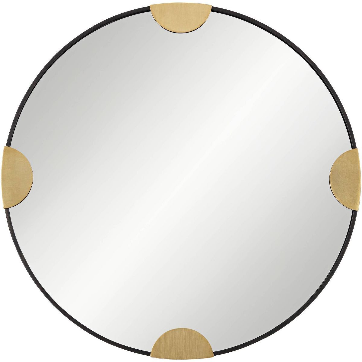 Uttermost Demia Matte Black Bronze and Gold 34" Round Wall Mirror | Target