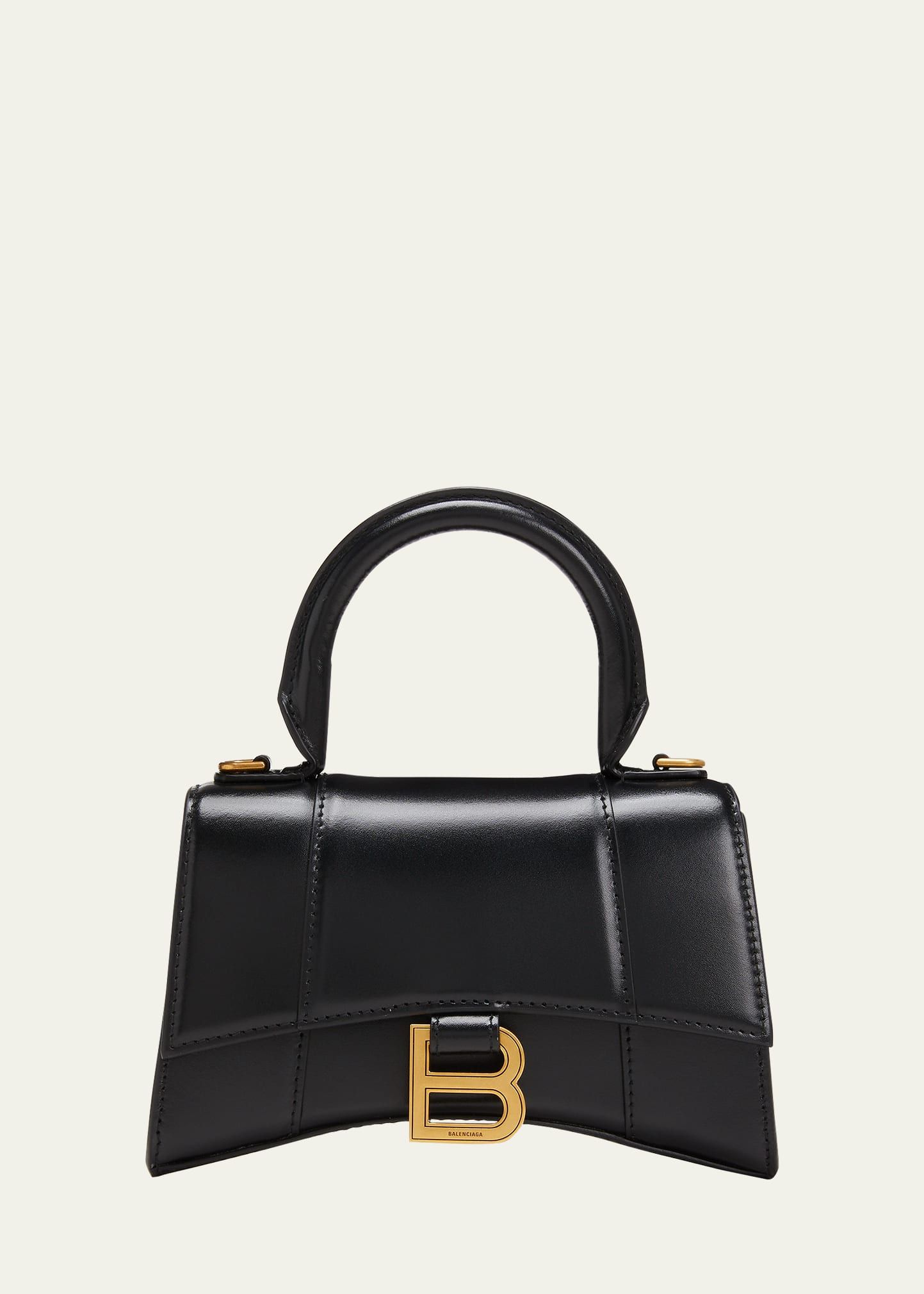 Balenciaga Hourglass XS Shiny Box Calf Top-Handle Bag | Bergdorf Goodman